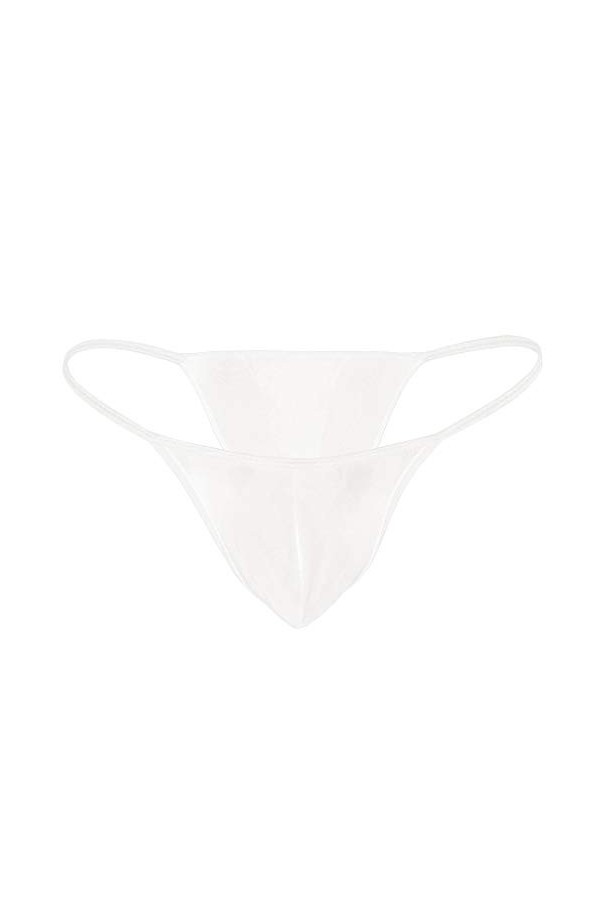 UOWEG Bikini Tanga sous-vêtements Briefs Sexy Pouch Mens Slip Stretch Bulge Sexy Lingerie Homme White, One Size 