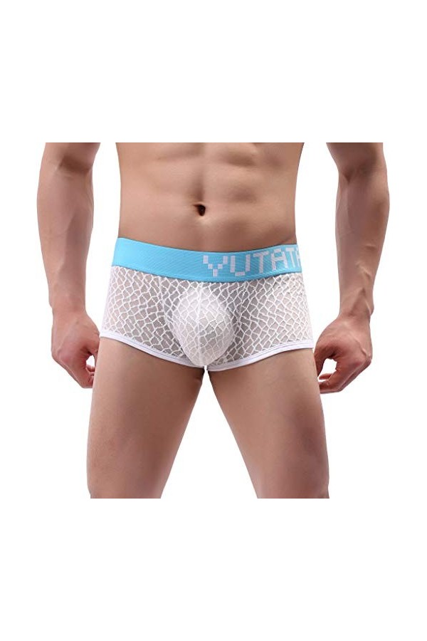 LANSKIRT Culotte Boxer Homme Taille Régulière Hommes Sexy Dentelle sous-vêtements Shorts Slip Slips Slips Culottes String Hom