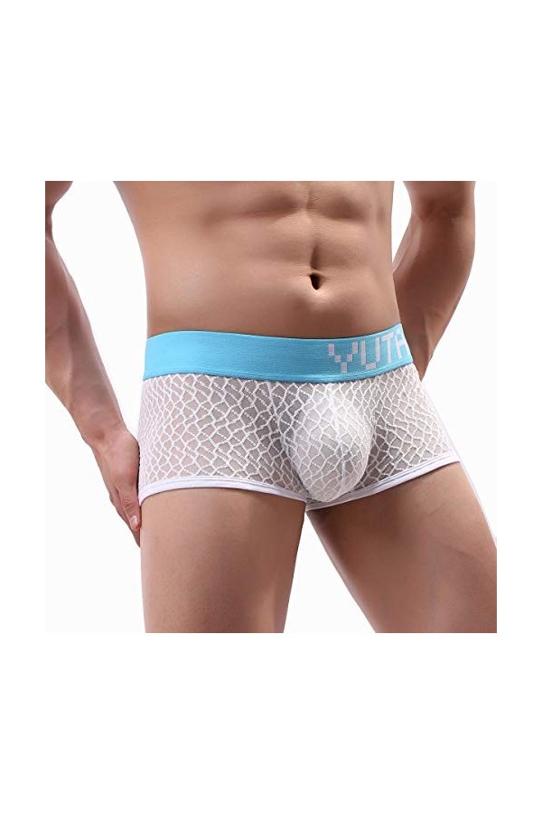 LANSKIRT Culotte Boxer Homme Taille Régulière Hommes Sexy Dentelle sous-vêtements Shorts Slip Slips Slips Culottes String Hom