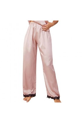 Pantalon de pyjama pour femme - Lingerie en satin - Sexy - Slip - Culotte de nuit - Culotte sexy - Costume dhippopotame, Ros