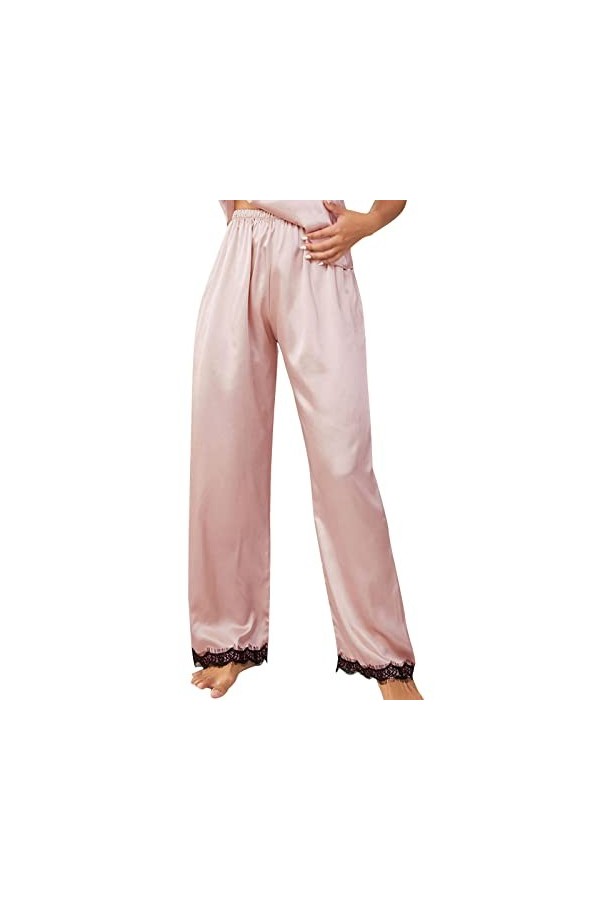 Pantalon de pyjama pour femme - Lingerie en satin - Sexy - Slip - Culotte de nuit - Culotte sexy - Costume dhippopotame, Ros