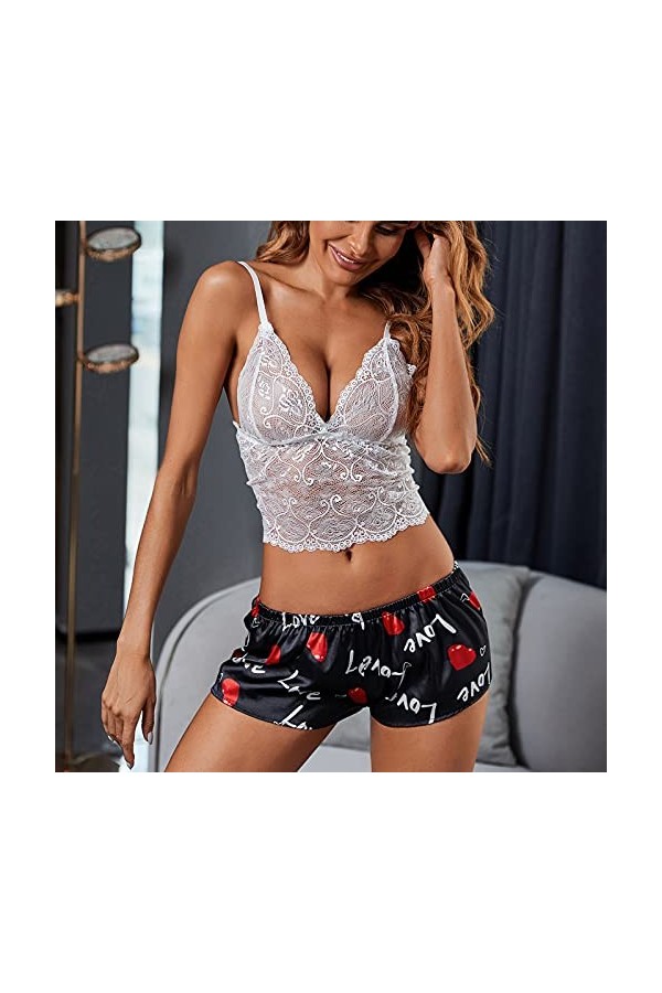 Lingerie Sexy Ensemble Femme Erotique Ensemble Soutien Gorge et String Sexy sous-Vetements Dentelle Vêtements De Nuit 2 Pièce