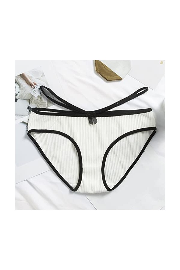 Culottes Couleur Unie Femme Pantalons Triangle Stretch 2023 Nouveau de Absorbante Menstruelle Slips en Pur Coton et Soie Stri