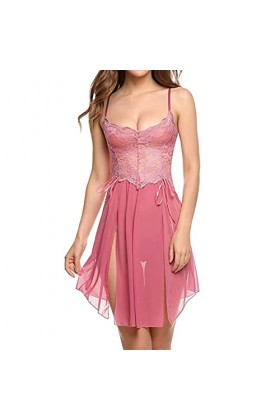 Lingerie Femme Sexy Ensemble Homme Sexy Hot y25k Nouveau Sexy Femmes Fleur Dentelle Lingerie Bowknot Maille Chemise De Nuit C