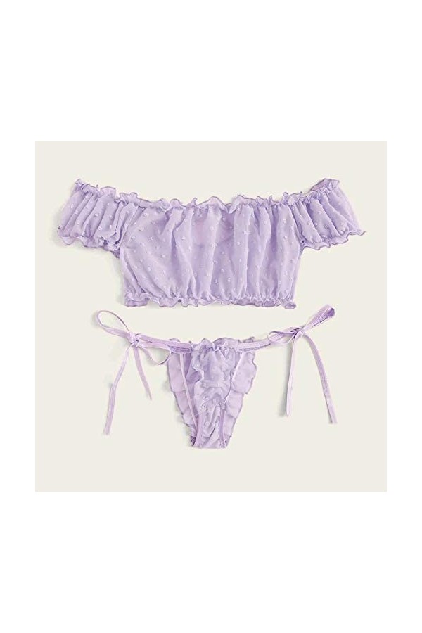 Lingerie Femme Sexy Ensemble Homme Sexy Hot y21k Lingerie Bowknot Off-Shouder Femmes Pyjama Sleepwear Mignon Broderie Set Den