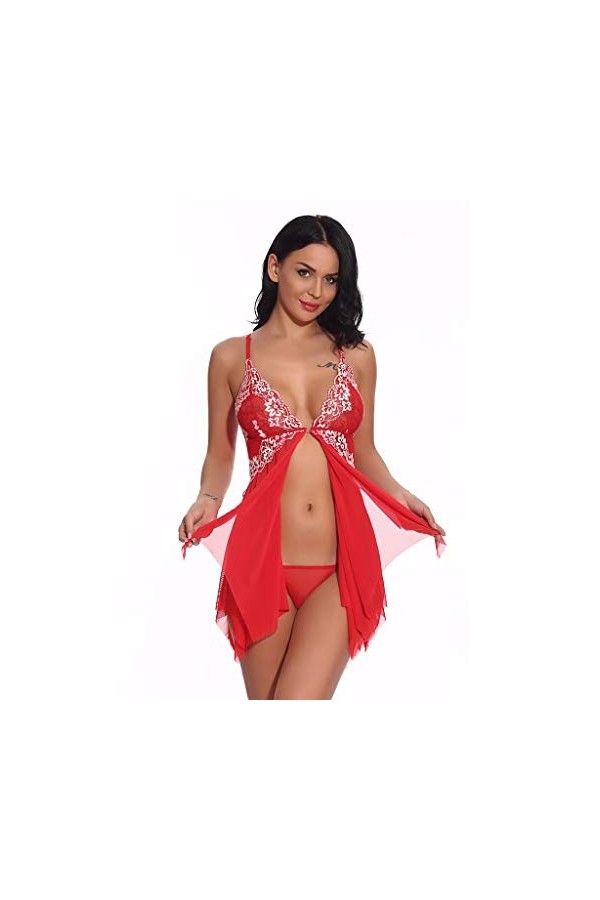 Lingerie Femme Sexy Ensemble Homme Sexy Hot y20k Neck V Front Closure for Lingerie Femmes Sleepwear Lace Lace Mesh Lingerie C