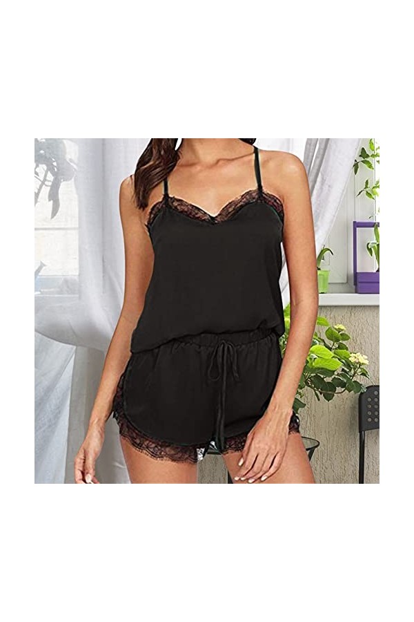 LDadgf Sac de couchage pour femme Suspender Armée Lingerie, Noir , Small