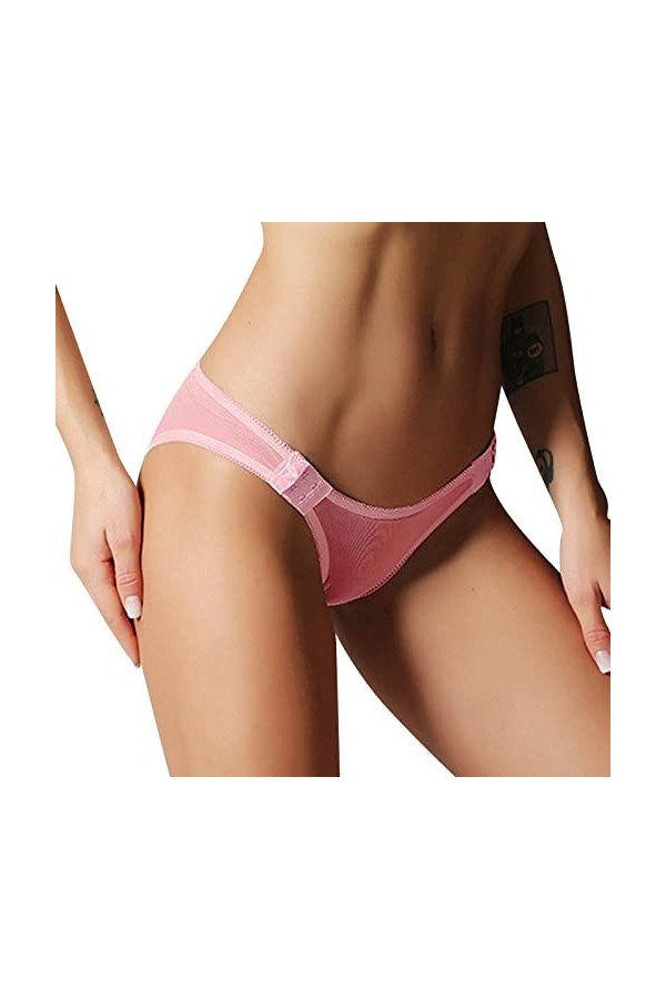 String Tangas pour Femme Sexy Slips Confortables Lace Patchwork Culotte Creux Out Élastique sous Vetement de Coton Croisées P