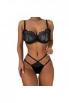 Lingerie Sexy Femme Sexy Taille Haute éVider pour Femmes Femme Sexy Chic Dentelle Soutien-Gorge Ensemble Deux PièCes Sexy Nig