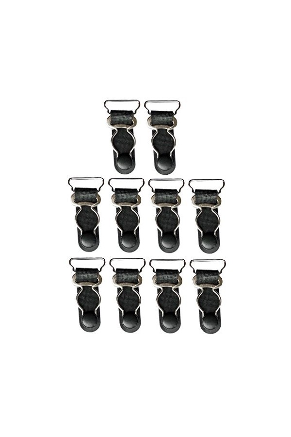 Sharplace 10 Pcs Set Porte Jarretelles Clips pour Femmes Leg Punk Goth Cuisse Jarretelles Bas Ceinture, Noir, 26mm