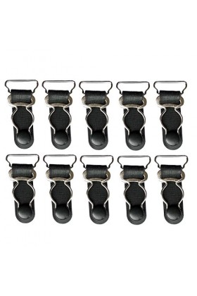 Sharplace 10 Pcs Set Porte Jarretelles Clips pour Femmes Leg Punk Goth Cuisse Jarretelles Bas Ceinture, Noir, 26mm