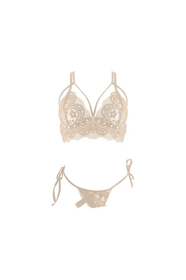 liaddkv Body en dentelle pour femme avec fermeture à pression, tenue en peluche, lingerie décolorante, Blanc., XL