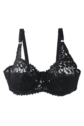 liaddkv Soutien-gorge sexy en dentelle pour femme, Noir , 90E