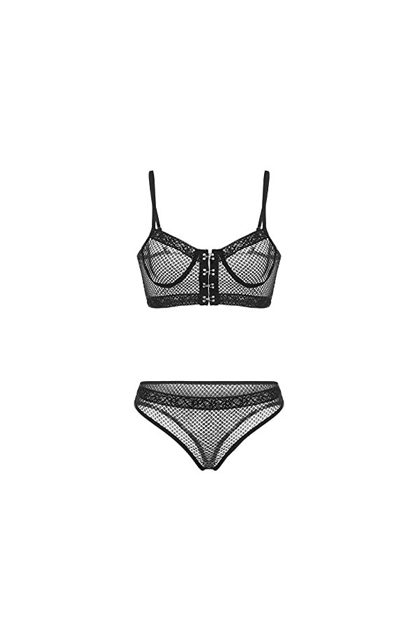 liaddkv Pyjama Love Steel Sous-vêtements sexy en dentelle pour femme Grande taille, Noir , XXXXL