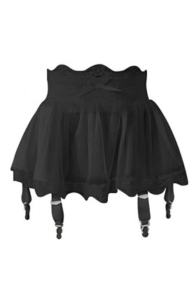 Femme Dentelle Extensible Porte-Jarretelles Ceinture en Maille Jarretière Grande Taille Jupe Jarretelles Babydoll Vêtements d