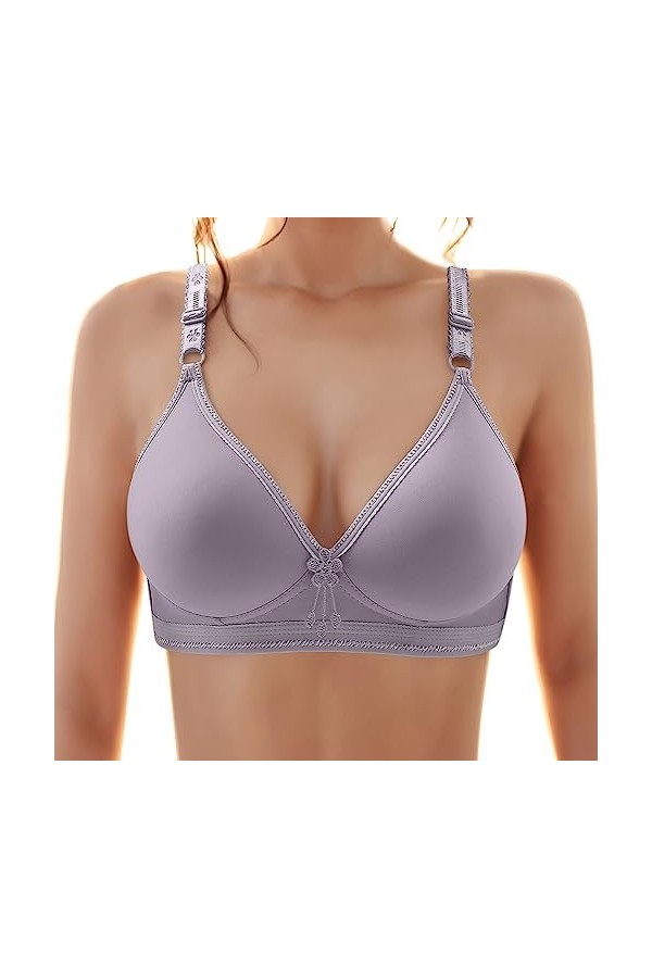 Brassière Femme Sexy Soutien-Gorge Confortable et Séduisant sans Armature Fin pour Personnes Âgées