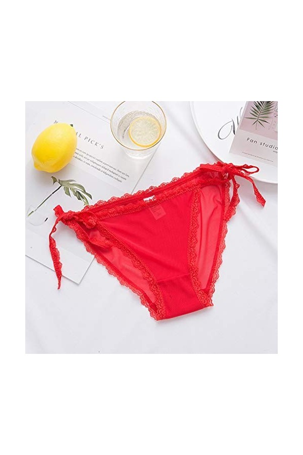 Culotte Dentelle Sexy pour Femme sous Vetements Slip Taille Basse en Doux Qui épouse Les Hanches Culotte Triangle Sexy en Mai