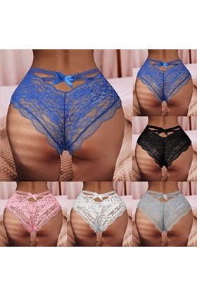 G-String et T-Back Tangas de Femme en Sexy Slips Chic Lace Patchwork pour Femmculottes Creux Out sans Couture sous-Vêtements 
