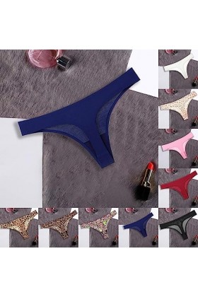 KEIZHUONIQIU Strings Tangas de Femme Ouvert Slip Coquine Crochet Dentelle pour Femmculottes Taille Haute Léopard sous Vetemen