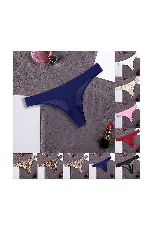 KEIZHUONIQIU Strings Tangas de Femme Ouvert Slip Coquine Crochet Dentelle pour Femmculottes Taille Haute Léopard sous Vetemen