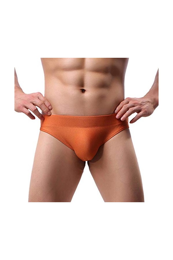 Culotte pour homme - Sous-vêtements courts et souples - Sous-vêtements sexy - Sous-vêtements pour homme, Orange, M