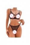 Body Tulle Transparent Femmes plus taille Underwire lingerie set 2 pièces sous-vêtements Bowknot Lace lingerie sous-vêtements