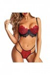 Vêtements De Nuit Femme Erotique Ensemble Soutien Gorge et String 2 Pièce sous-Vetements Sexy Lingerie Sexy Ensemble Dentelle