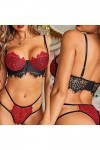 Vêtements De Nuit Femme Erotique Ensemble Soutien Gorge et String 2 Pièce sous-Vetements Sexy Lingerie Sexy Ensemble Dentelle