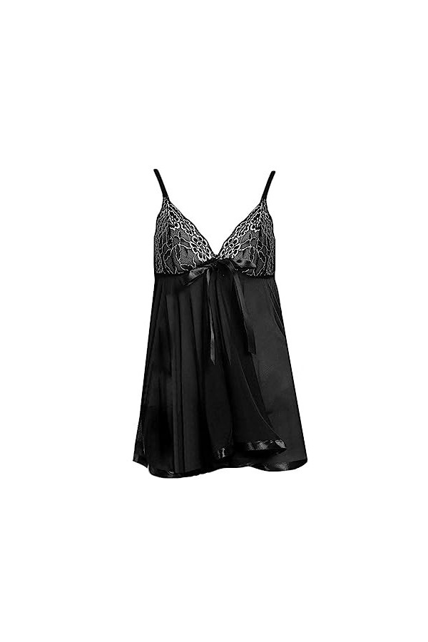 Ensemble de Lingerie Erothique Sexy Hot Dentelle Lingerie V-Neck Nuit Broderie Maillage de Nuit Dentelle Bowknot Femmes Linge