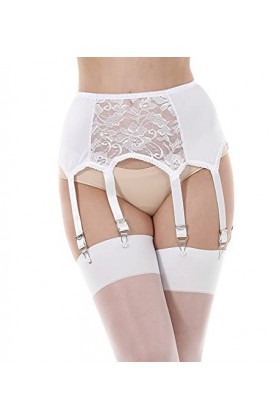 KLONKEE Porte-jarretelles sexy en dentelle avec 6 larges bretelles en métal pour femme porte-jarretelles vendu séparément de