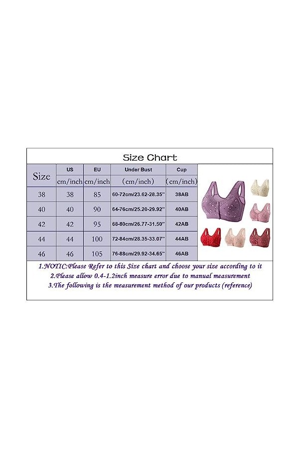 Brassière Femme Sexy Soutien-Gorge en Coton Confortable et Sexy pour Personnes Âgées avec Bretelles Réglables