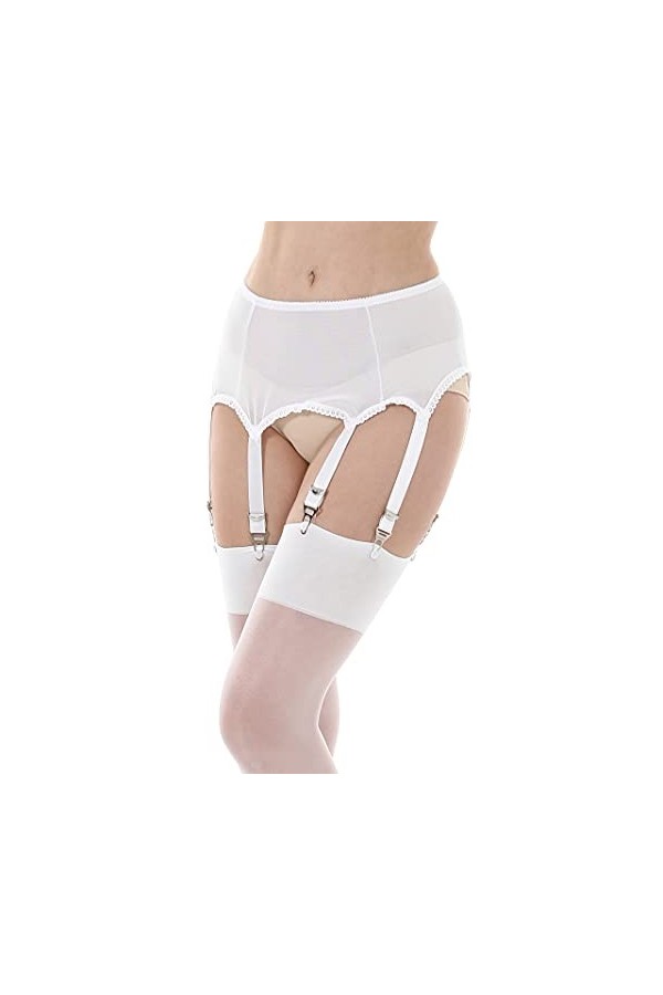 KLONKEE Porte-jarretelles sexy en dentelle avec 6 larges bretelles en métal pour femme porte-jarretelles vendu séparément de