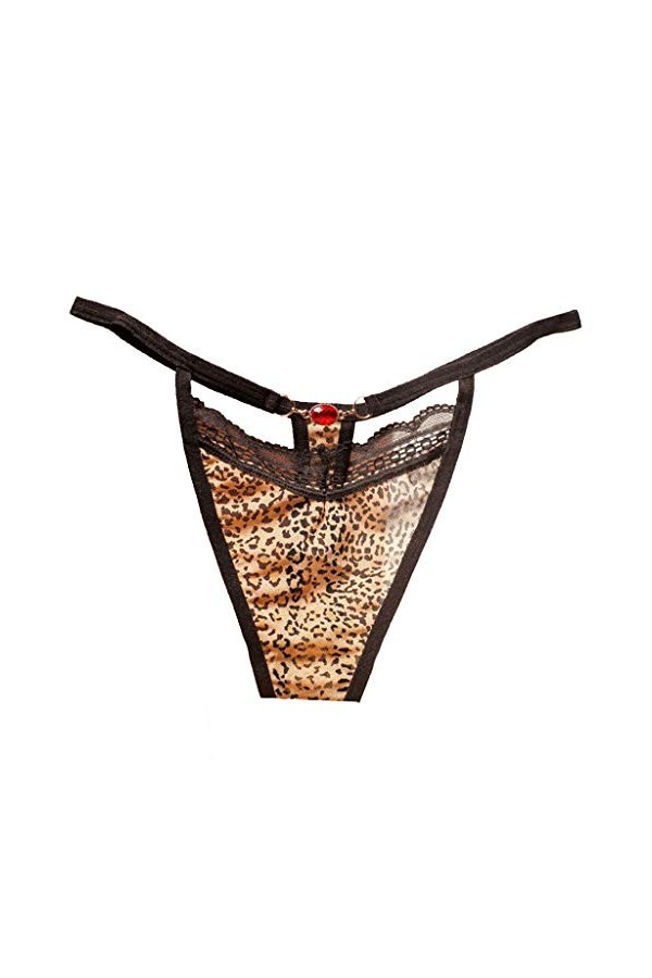 UOWEG Culotte sous-vêtements Dentelle Strings Lingerie Femmes Léopard Sexy Sheer Briefs Mesh pour Moi Lingerie Beige, One Si