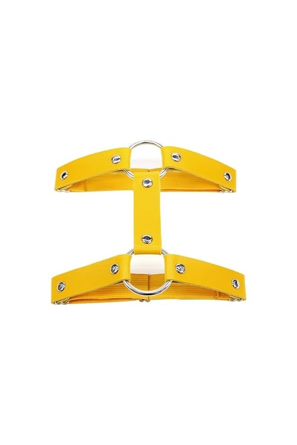 Ceinture de jarreter élastique sexy pu cuir en cuir sexy ceinture jarretière élastique pu punk harnais gothique anneau de jam