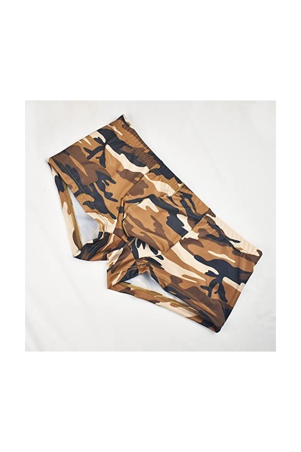 BIISDOST Hommes Imprimé Respirant Camouflage Taille Basse Sexy Tricoté Robe pour Homme Drôle Coffee, XL 