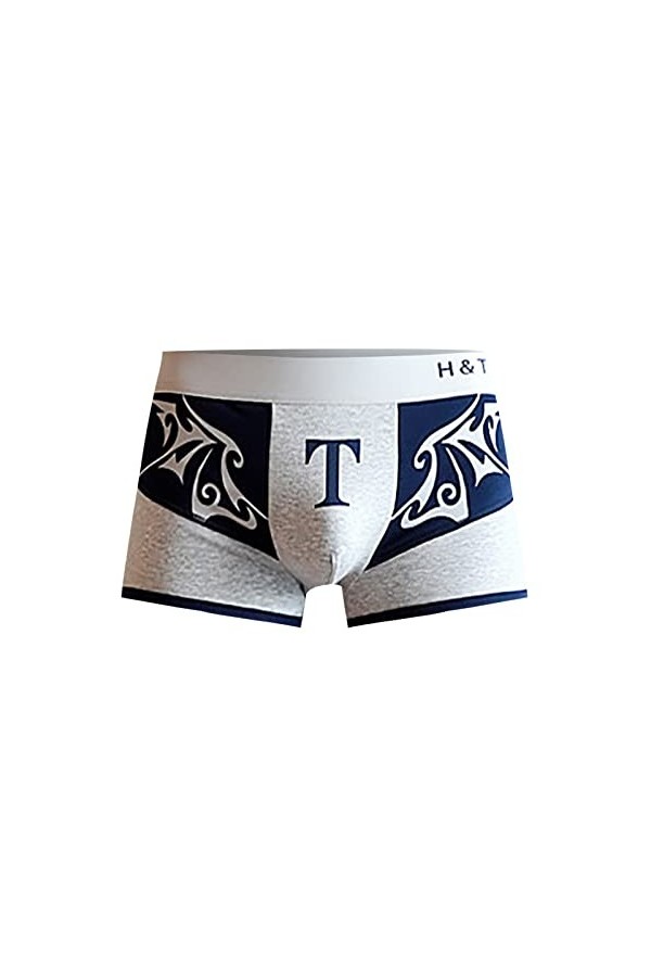 FGUUTYM Boxer homme avec engagement en coton boxer cartoon imprimé sexy quatre saisons boxer taille moyenne, gris, XXXL