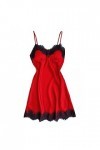 MNRIUOCII Robe de nuit sexy en dentelle pour femme, rouge, XXXL