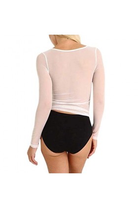 Lingerie De Bain Maillage Femmes Bras sans Soudure Manches à Chemisier Transparent Chemisier Haut Shaper Court Long Lingerie 