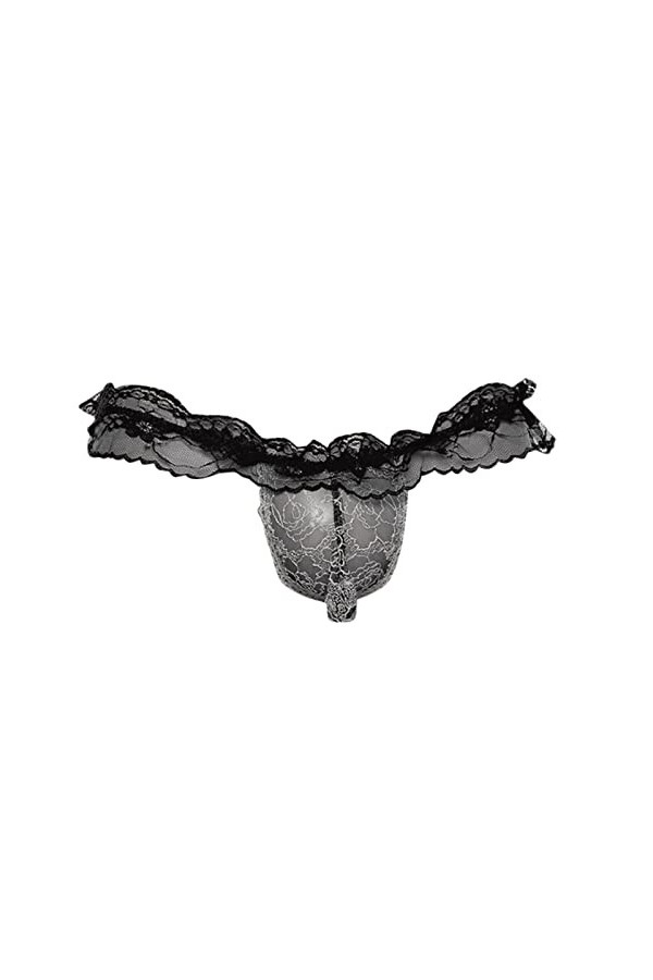 Générique String Homme Sexy Hot Dentelle Slips Boxer Taste Underwear Mens Sexy Lace Openwork Mens T Pants Thong Sexy Underwea