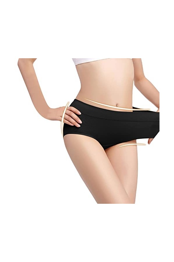 Shorts Femme Taille Haute Culottes Coupe Confortable String en Pur Coton et Soie Tanga Couleur Unie Tangas de Absorbante Mens