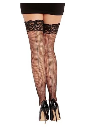 Dreamgirl Bas Résille Autofixant Noir Taille Unique 40-70 kgs 