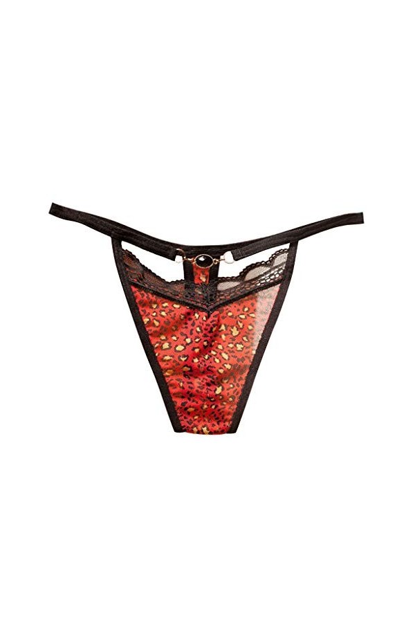 UOWEG Culotte sous-vêtements Dentelle Strings Lingerie Femmes Léopard Sexy Sheer Briefs Mesh pour Moi Lingerie Red, One Size