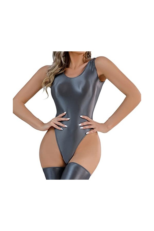 Générique Lingerie Sexy Transparente en T Entrejambe pour Femme Lady Lingerie Grey, XL 