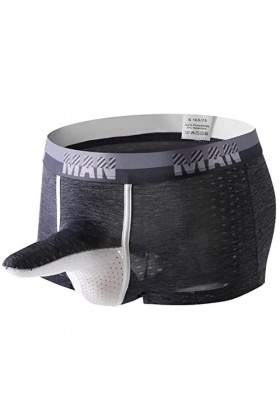 Sous-vêtements respirants pour homme - En maille solide - En maille - Respirant - Boxer confortable - Pour homme, Noir , M