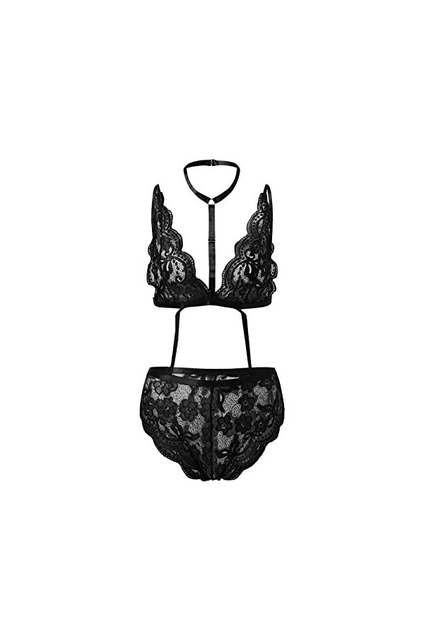 Générique iYmitz Femmes Sexy Plus La Taille Lingerie Dentelle Body Exotique Teddy Lingerie Bretelles Soutien-Gorge Et Culotte