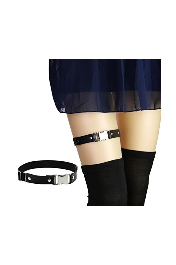 Ranuw Chaîne Jambe Fille Ceinture Jarretière Jambe Punk Chaînes Cuisse Chaîne Corps Noire Festival Chaîne Corps avec Boucle À