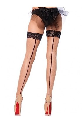 Leg Avenue 9992 Bas Résille Auto-Fixants avec Couture à lArrière Taille Unique 34-40