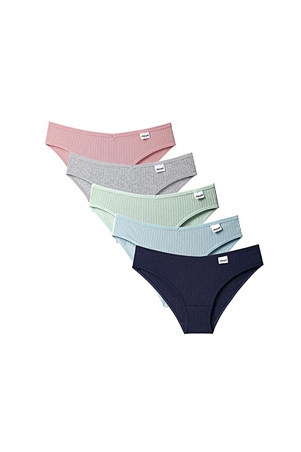 Générique Culottes 5 Culottes Strings Sexy Briefs Bikini Femmes sous-vêtements PC Lingerie Ouverte Sexy Navy, XL 