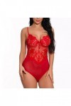 Générique Lingerie Sexy, Femme Floral Sheer Lace Teddy Lingerie Festival Cosplay For Backless Bodysuit Sexy Érotique Porte Ja