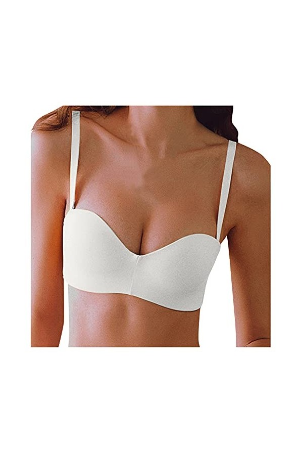 liaddkv Lingerie sexy sexy avec bretelles fines amovibles pour femme, Blanc., 38